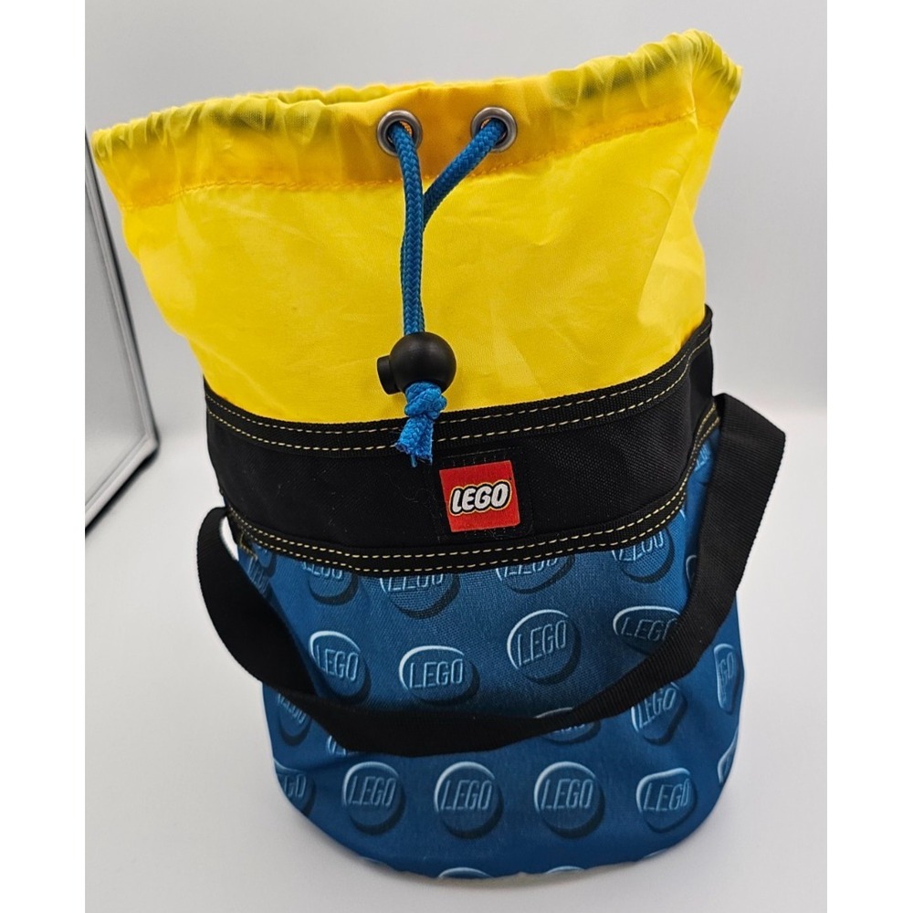 LEGO Cinch Bucket Bag Blue Yellow Drawstring Organizer Storage TT0212700